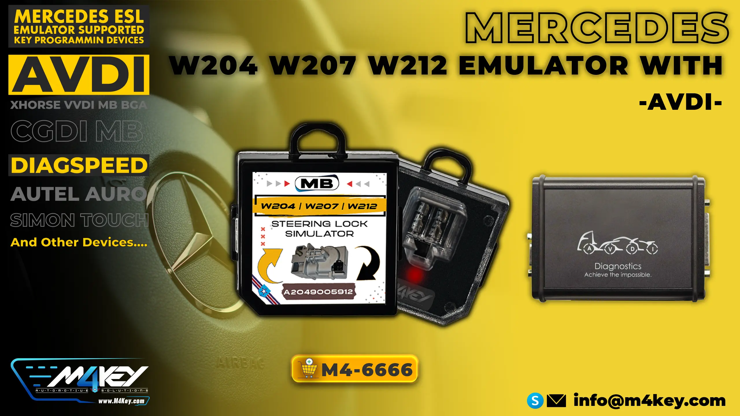 How To Program M4KEY Mercedes W204 W207 W212 Emulator With – AVDI