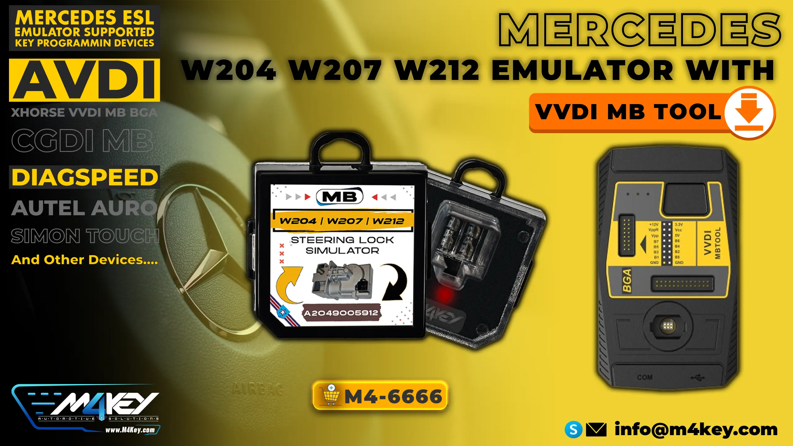 How To Program M4KEY Mercedes W204 W207 W212 Emulator With VVDI MB TOOL – XHORSE