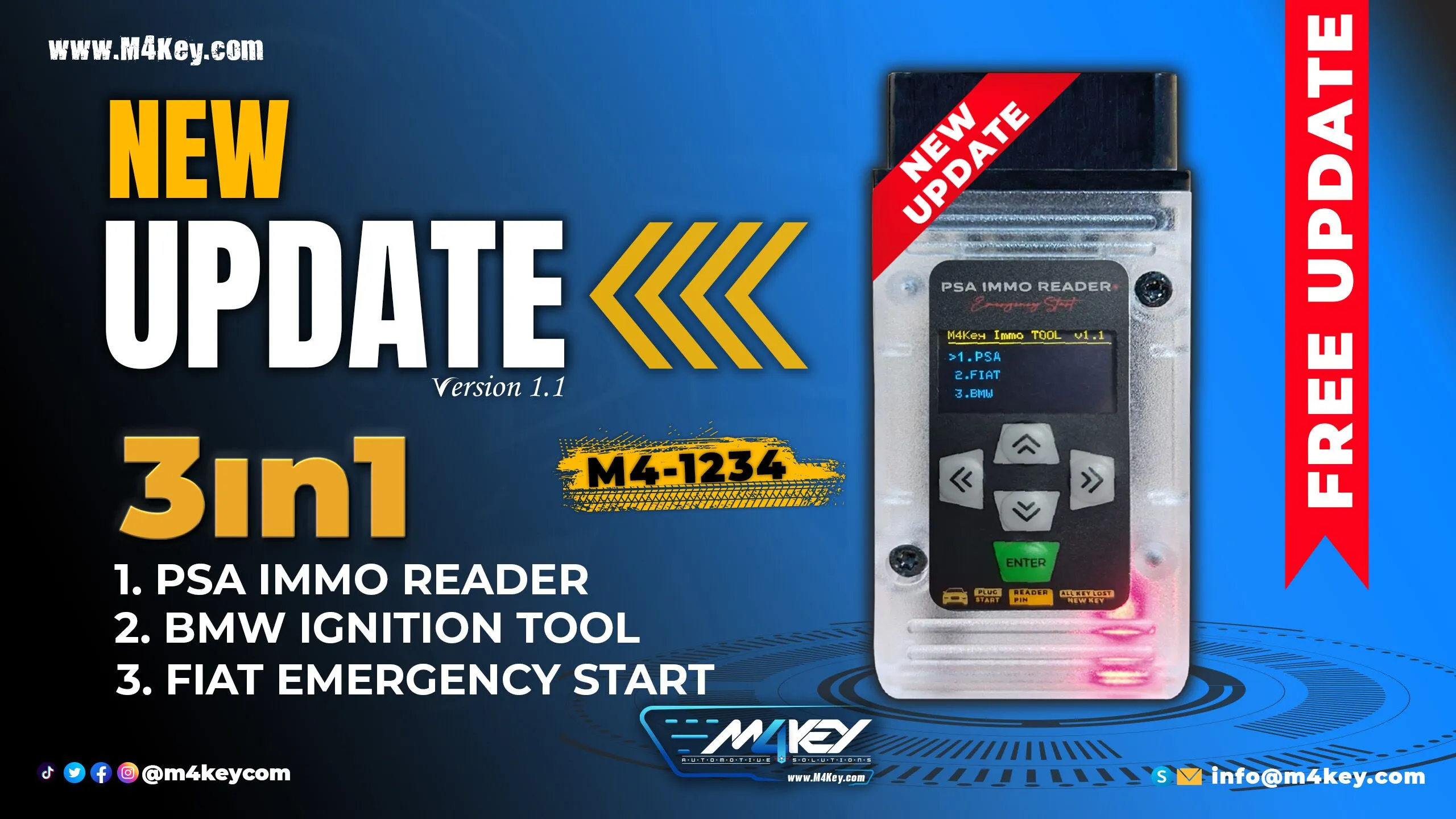 How to Update M4K Psa Immo Reader Emergency Start 3 in 1 PSA FIAT BMW