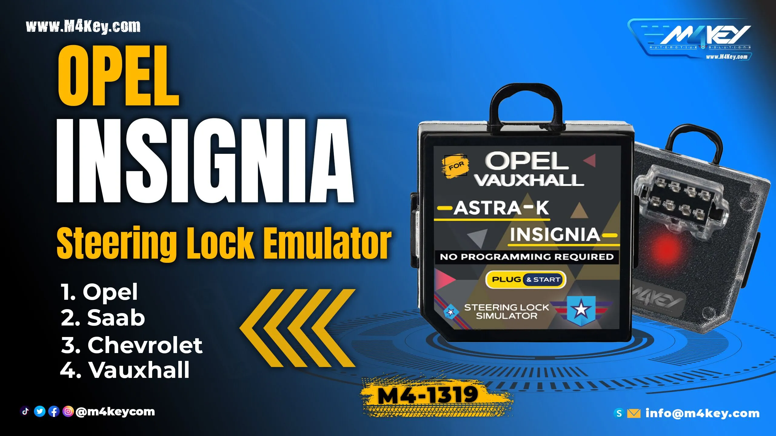 How to use M4Key Steering Wheel Lock Emulator for Opel (Plug and Play)