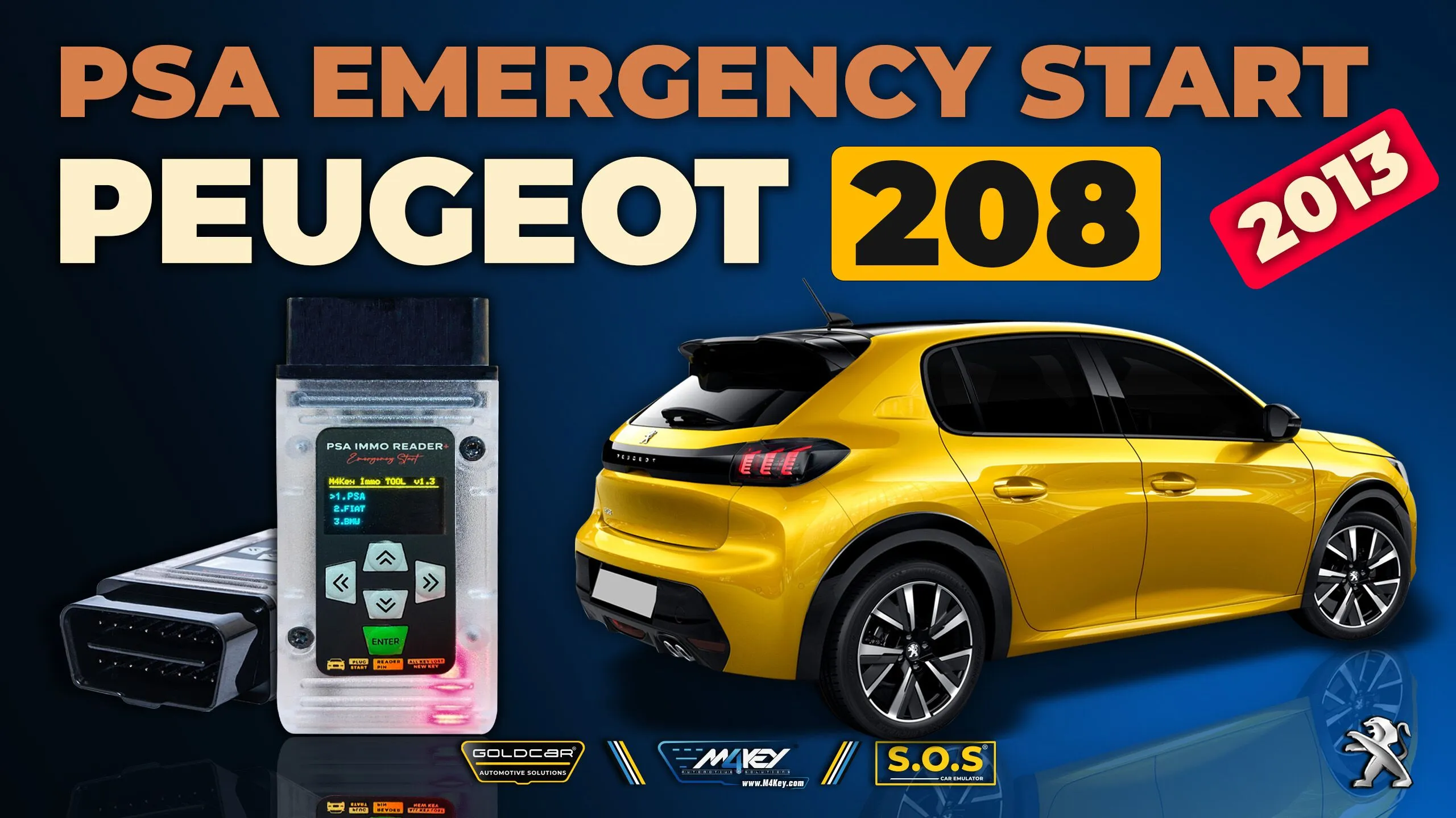 M4KEY PSA IMMO READER PEUGEOT 208 Emergency Start ( PLUG and PLAY )