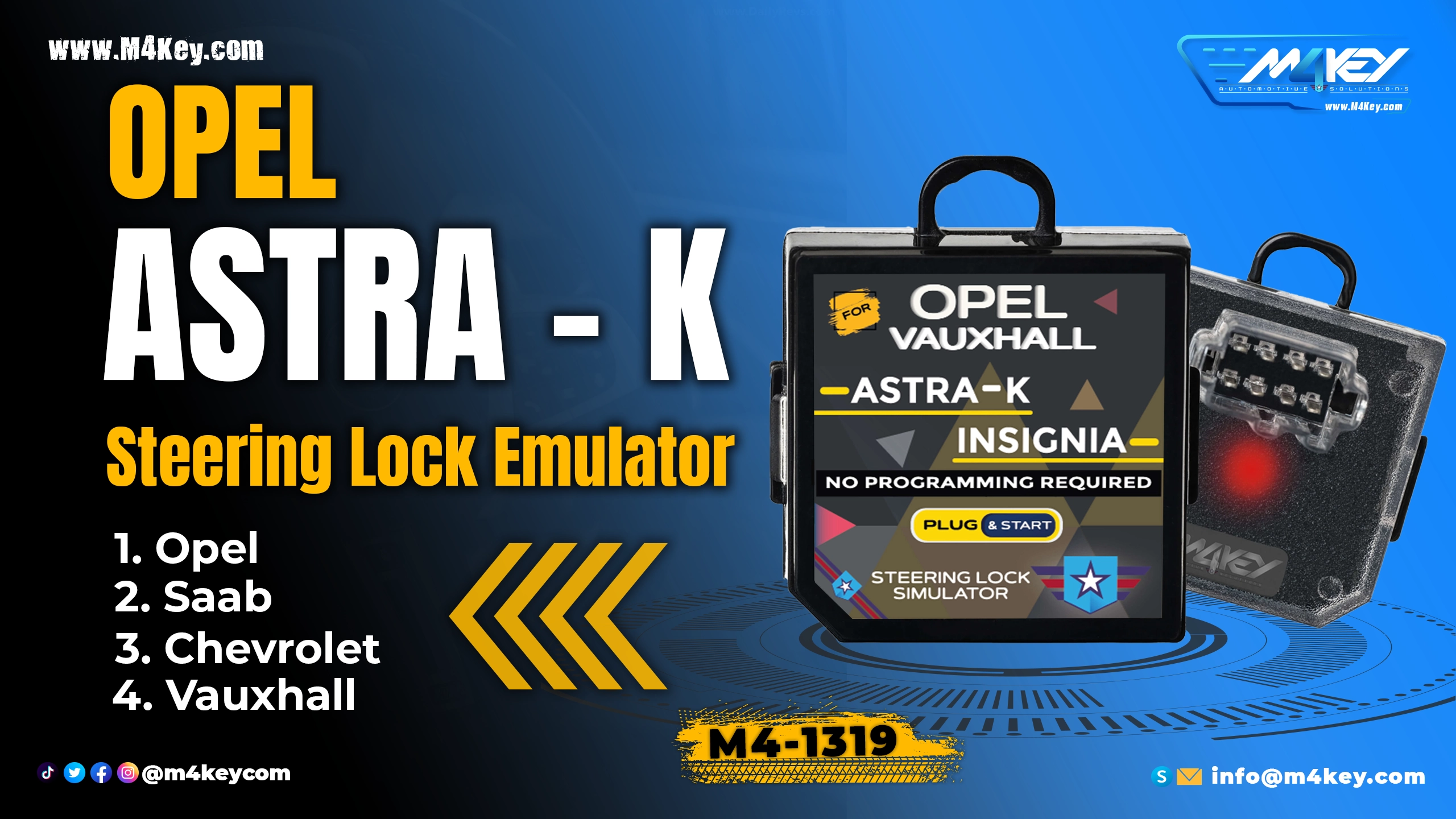 Opel Astra K Steering Lock Emulator Simulator (Plug & Start)